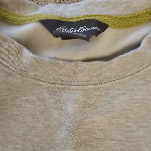 Eddie Bauer Medium Cotton Blend Stripe Grey Sweatshirt - Picture 4 of 8